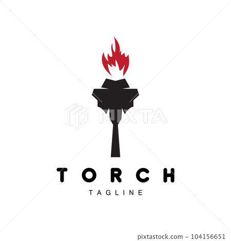 Torch Logo, Fire Design, Letter Logo, Product Brand Icon 104156651