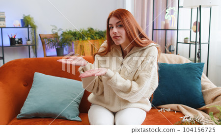 Woman raising hands asking what why reason of failure anti lifehacks ridicules disbelief irritation 104156725