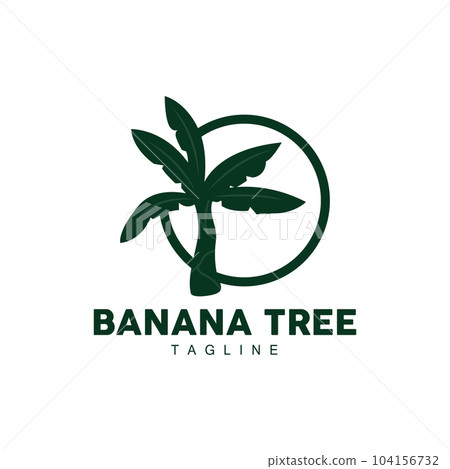 Banana Tree Logo, Fruit Tree Plant Vector, Silhouette Design, Template Illustration 104156732