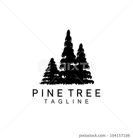 Pine Tree Logo, Green Plant Vector, Tree Silhouette Design, Icon, Illustration, Template 104157186