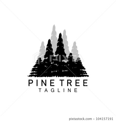 Pine Tree Logo, Green Plant Vector, Tree Silhouette Design, Icon, Illustration, Template 104157191