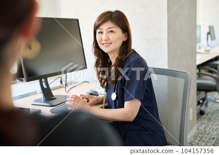 Doctor under examination Doctor under examination 104157356