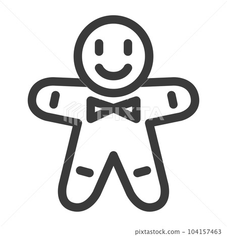 Mini mini line drawing food illustration Christmas cookies 104157463