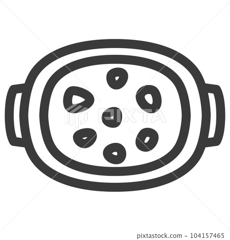 迷你迷你線畫食物插畫焗烤 104157465