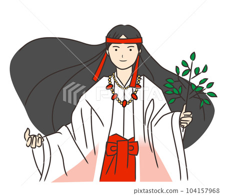 卑彌子麵向前方,手握坂木_上半身 卑彌子麵向前方,手握坂木_上半身 104157968