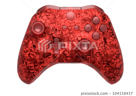 Realistic video game joystick with mosaic seamless pattern on white background Realistic video game joystick with mosaic seamless pattern on white background 104158437
