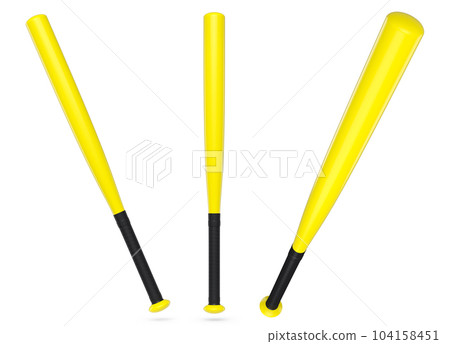 Set of professional softball or baseball bats isolated on white background. Set of professional softball or baseball bats isolated on white background. 104158451