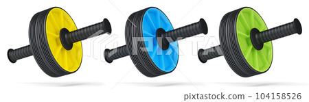 Set of AB rollers for abdominal muscles isolated on white background. 104158526