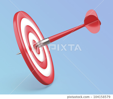 Red dart hit the dartboard Red dart hit the dartboard 104158579