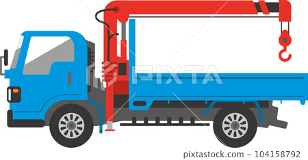 Image illustration of a blue small crane truck Image illustration of a blue small crane truck 104158792