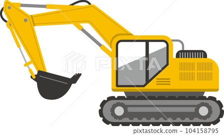 大型黃色挖掘機的圖像插圖 104158795