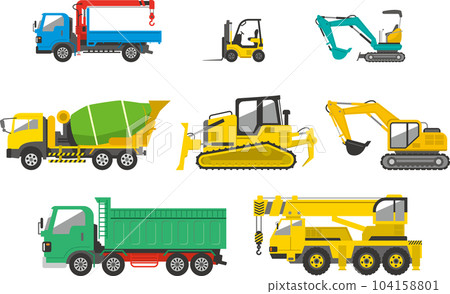 Image illustration set of various heavy machinery 104158801