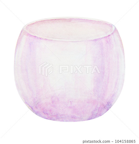 Violet glass candlestick, vase. Hand drawn watercolor illustration. Good for event, Christmas decorations, romantic, wedding designs 104158865