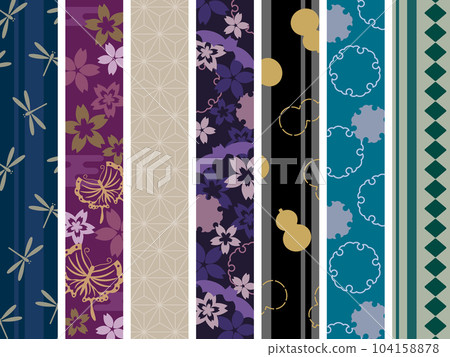 Set of 7 types of Japanese pattern obi Set of 7 types of Japanese pattern obi 104158878