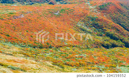 Mt. Kurikoma climbing in autumn (view from the summit) Mt. Kurikoma climbing in autumn (view from the summit) 104159352