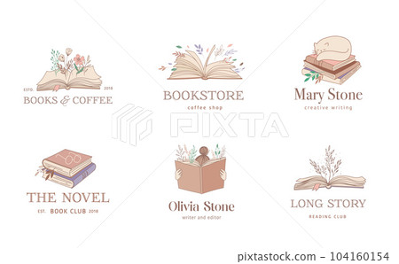 Hand drawn pastel colors books illustrations, prints, logos. Vector art and illustrations Hand drawn pastel colors books illustrations, prints, logos. Vector art and illustrations 104160154