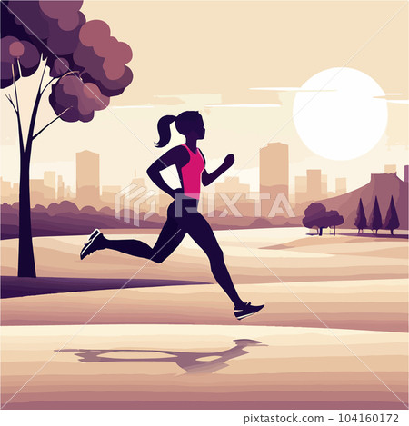 Young woman jogging. Active healthy lifestyle concept, running, city Young woman jogging. Active healthy lifestyle concept, running, city 104160172