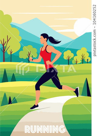 Young woman jogging. Active healthy lifestyle concept, running, city 104160252