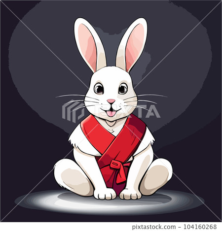 Bunny on color background cartoon vector illustration spring-themed Bunny on color background cartoon vector illustration spring-themed 104160268
