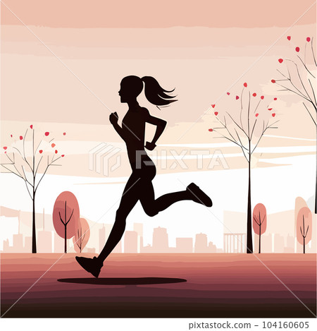 Young woman jogging. Active healthy lifestyle concept, running, city 104160605