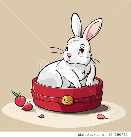 Happy cartoon Easter bunny with colorful on colored background. Vector Happy cartoon Easter bunny with colorful on colored background. Vector 104160711