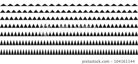 Zig zag border pattern set. Repeating wavy lines collection. Graphic design elements for decoration. Vector Zig zag border pattern set. Repeating wavy lines collection. Graphic design elements for decoration. Vector 104161144