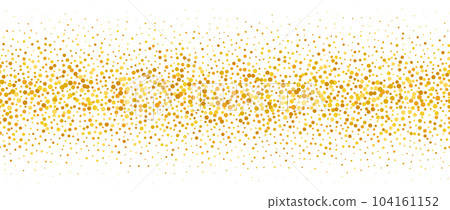 Golden confetti gradient background. Repeating gold glitter pattern. Yellow, orange and golden dots wallpaper. Celebration party decoration. Vector backdrop  104161152