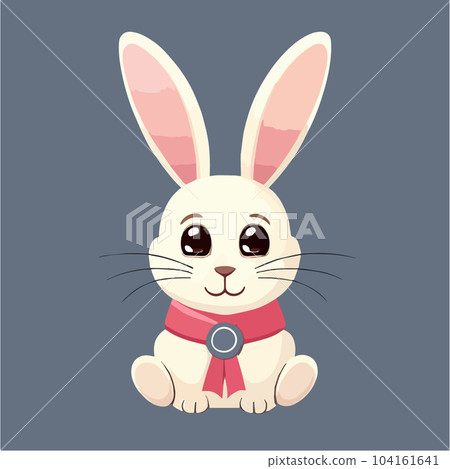 Happy cartoon Easter bunny with colorful on colored background. Vector Happy cartoon Easter bunny with colorful on colored background. Vector 104161641