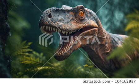 tyrannosaurus rex dinosaur in the forest 104162987