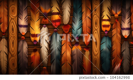 Illustration feather texture background native America style Illustration feather texture background native America style 104162998
