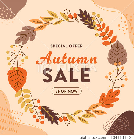 Vector illustration frame of autumn leaves 104163160