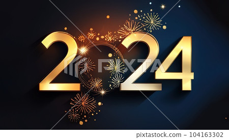 Happy new year 2024 background. Holiday greeting card design. For wallpaper Happy new year 2024 background. Holiday greeting card design. For wallpaper 104163302