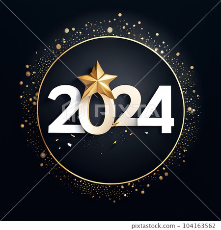 2024 golden bold letters symbol colored design... - Stock Illustration ...