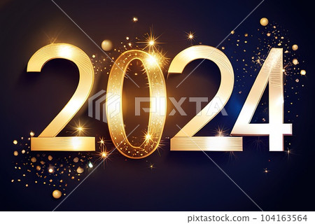 Happy New Year Celebration 2024 Colorful Background. Holiday greeting card 104163564