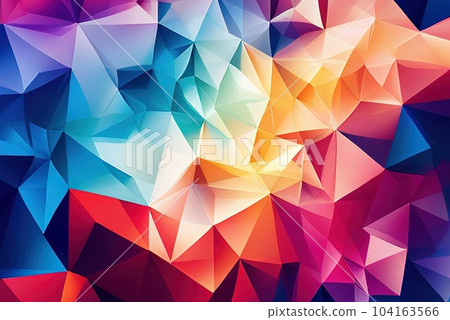 Abstract polygonal colorful triangle geometrical background Geometric 104163566
