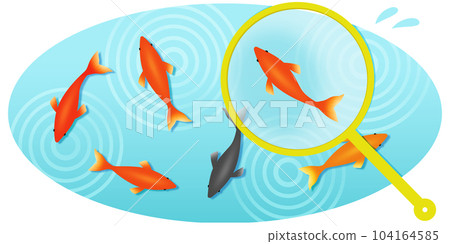 Goldfish scooping illustration material Goldfish scooping illustration material 104164585