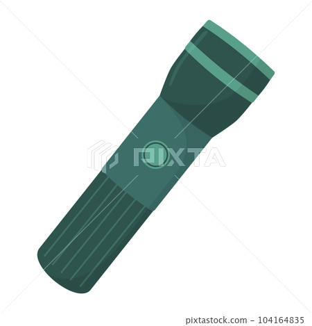 Pocket flashlight. A light source for individual use. Illumination of objects in the dark. Vector illustration in the flat style. Isolated on a white background. 104164835