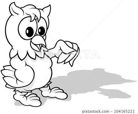 Drawing of a Talking Wise Owl 104165221