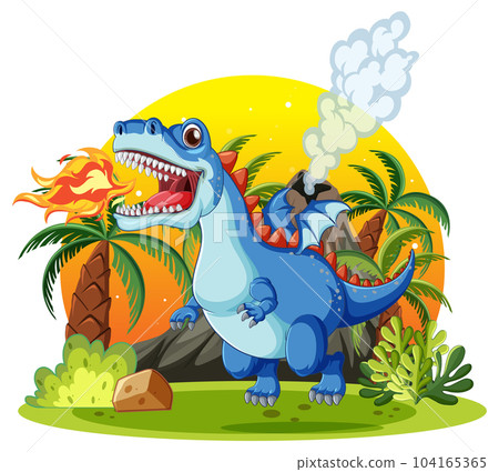 Dinosaur with dragon wings in cartoon style Dinosaur with dragon wings in cartoon style 104165365