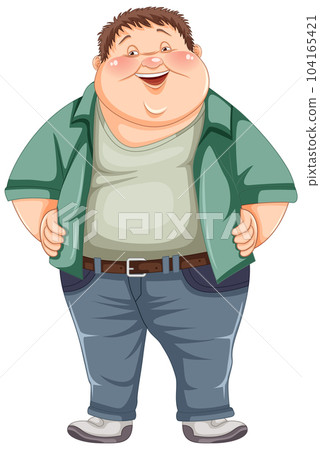 Fat male cartoon character 104165421
