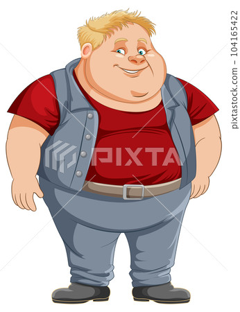 Fat male cartoon character 104165422