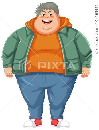 Fat male cartoon character 104165431