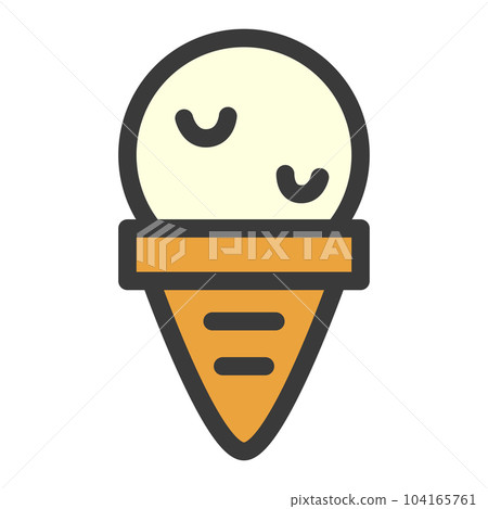 Mini-mini color food and drink illustration cone ice cream 104165761