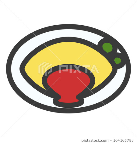 Mini-mini color food and drink illustration omelet Mini-mini color food and drink illustration omelet 104165793