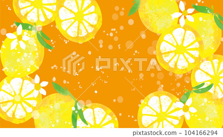 Refreshing lemon cute illustration background Refreshing lemon cute illustration background 104166294