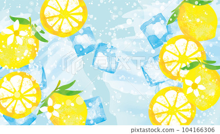 Refreshing lemon cute illustration background 104166306