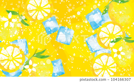 Refreshing lemon cute illustration background 104166307