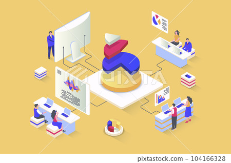 Data analysis concept in 3d isometric design.... - Stock Illustration ...