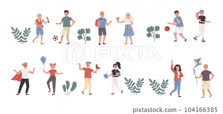 Children hobbies and interests flat vector 104166385