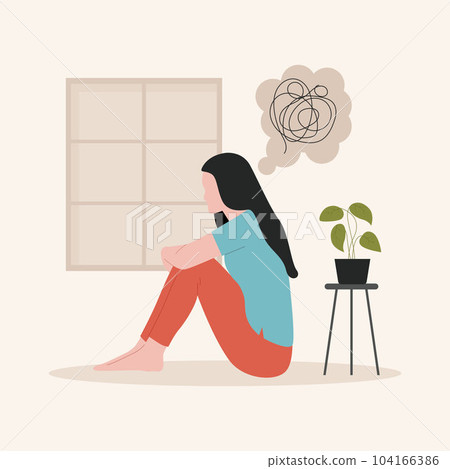 Vector of woman consulting psychologist online. Illustration for website, landing page, mobile app, poster and banner. Trendy flat vector illustration Vector of woman consulting psychologist online. Illustration for website, landing page, mobile app, poster and banner. Trendy flat vector illustration 104166386